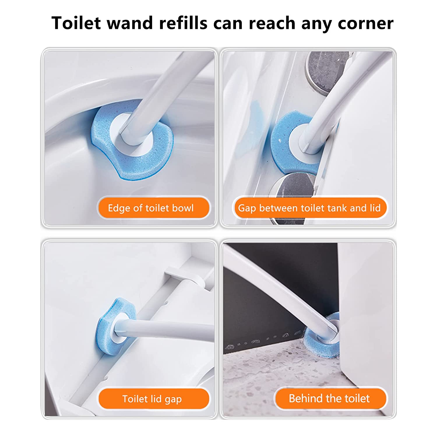 4073 Disposable Toilet Brush Set with 8 Toilet Wand Sponge Refills. Toilet Bowl Brush for Bathroom DeoDap 4073 Disposable Toilet Brush Set with 8 Toilet Wand Sponge Refills. Toilet Bowl Brush for Bathroom DeoDap